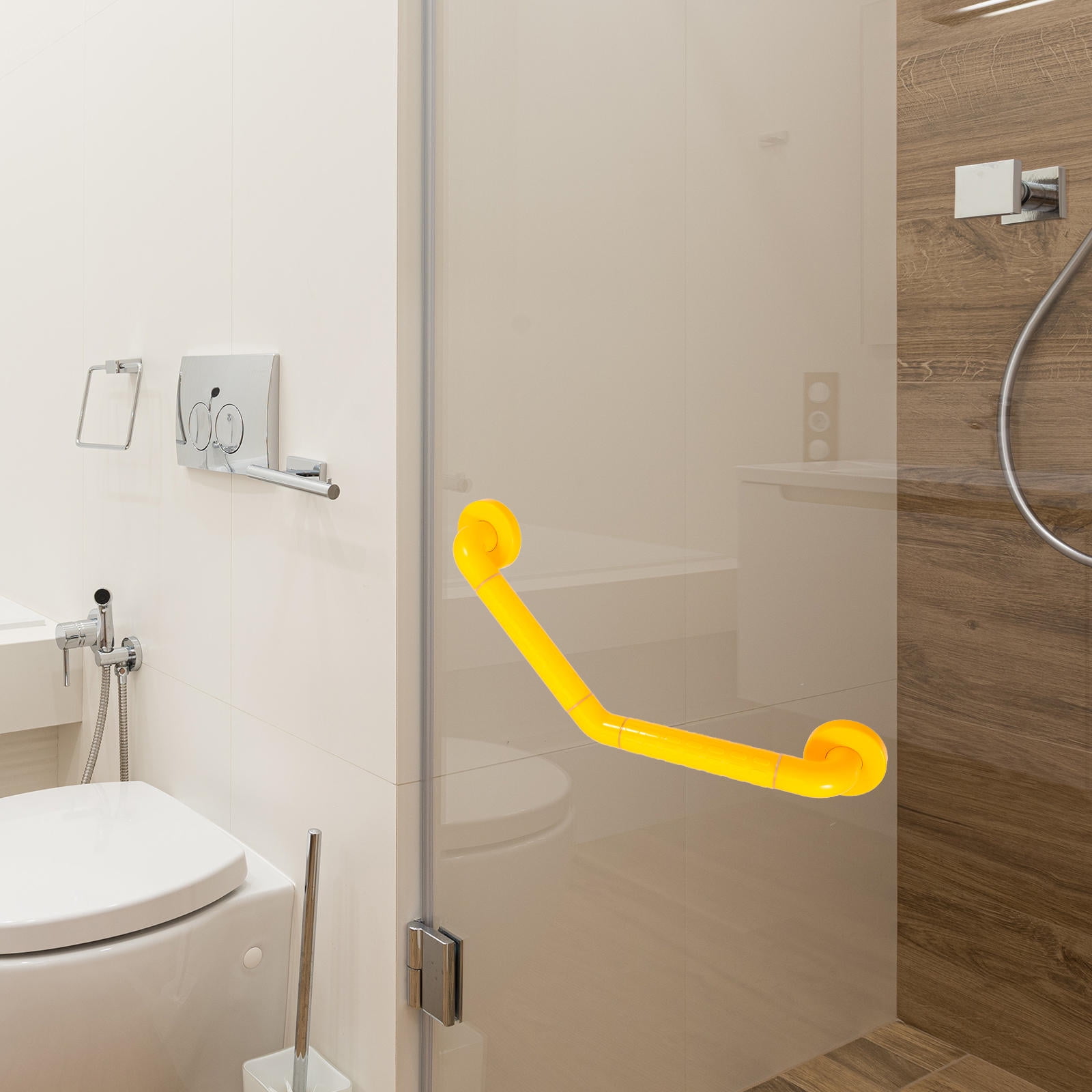 Yellow Stainless Steel Bathroom Grab Bar with Two Hole Mounting, Non- Safety Handrail for Shower and Tub