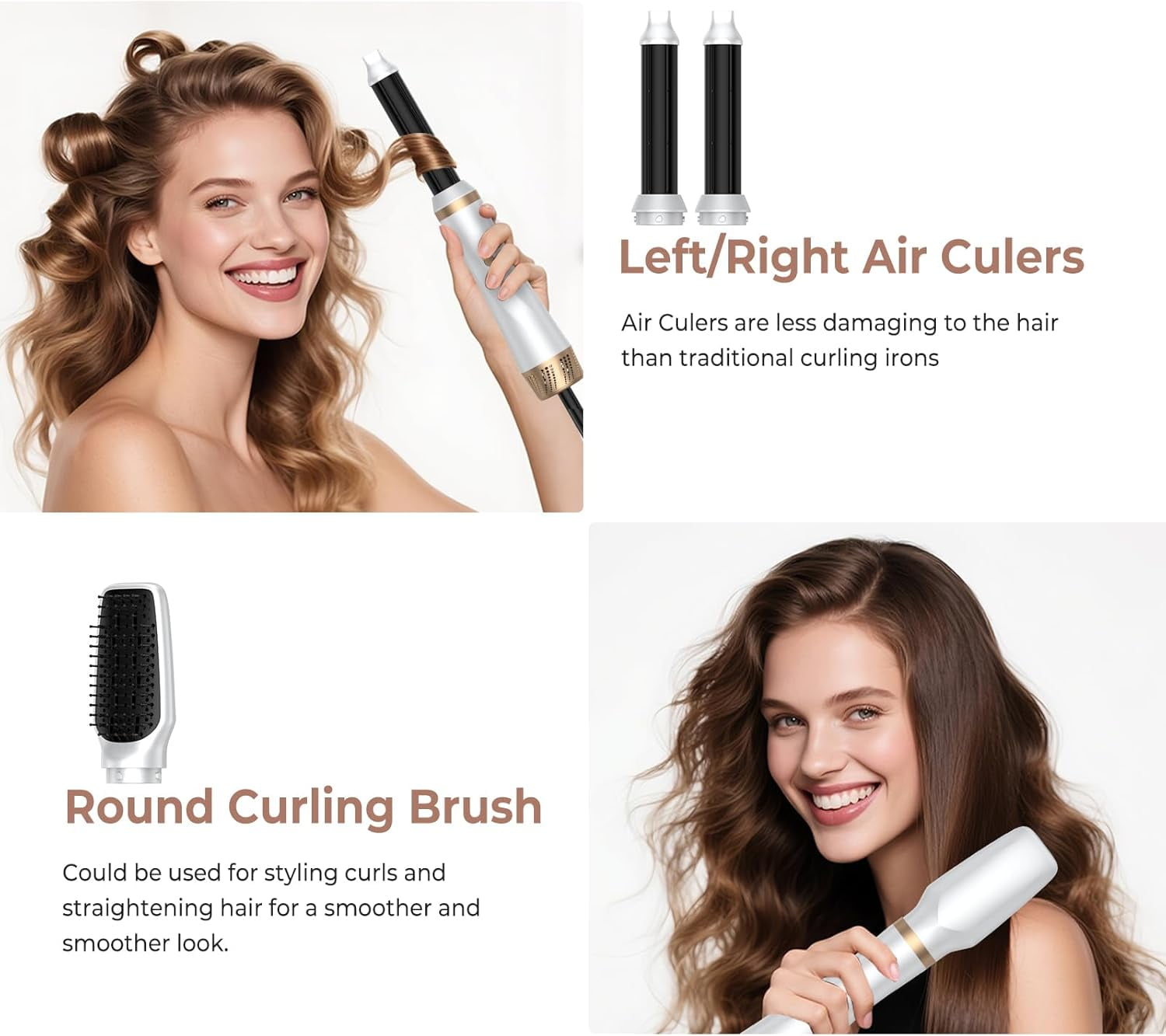 5-in-1 Hair Dryer Brush Set, Blow Dryer Brush with Air Style Wrap, Negative Ionic Magic Style