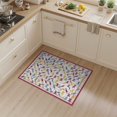 thumbnail image 2 of ODIKA 3'x5' Washable Throw Rug Classroom Scattered Writing Ribbon Teaching Pencil Schoolgirl for Entryway, Kitchen, Mudroom, Stain Resistant, Low Profile, Non-Slip, 2 of 7