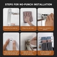 thumbnail image 5 of Toallero de baño, soporte para toallas de mano de cocina y baño, colgador para paños de cocina, acero inoxidable SUS304 (tres barras) estirable, 5 of 5