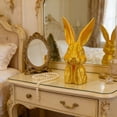 thumbnail image 1 of HCBY Gold Bunny Easter Statue,7.87in Resin Rabbit Figurine,3D Printed Thinking Bunny,For Spring Home Living Room Bedroom Decor, 1 of 5
