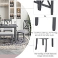 thumbnail image 3 of Euroco 6-Piece Dining Table,60" Solid Wood  Dining Set with Rectangular Table,4 Upholstered Chairs and Bench for Dining Room, 3 of 8