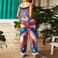 thumbnail image 3 of JULMCOMO 4th of July Jumpsuits for Women 250th Year Plus Size Cotton Linen Adjustable Straps Red White Blue Pants Stars Stripes Sleeveless Patriotic Overalls Multicolor M, 3 of 4