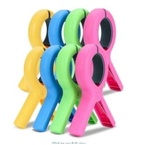 Large Beach Towel Clips for Beach Chairs, 8 Pcs Towel Holder for Beach Chair Pool Chair on Cruise, Jumbo Size Heavy Duty Clothes Pins, Beach Chair Clips to Beach Accessories Must Haves, 4 Colors
