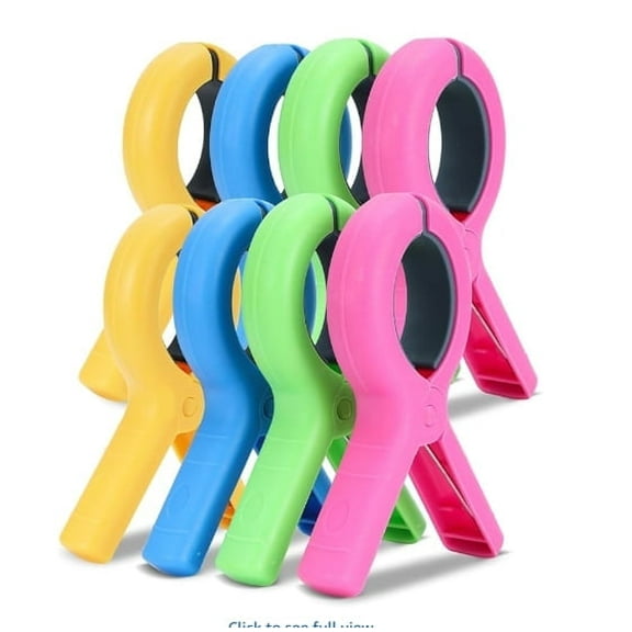 Large Beach Towel Clips for Beach Chairs, 8 Pcs Towel Holder for Beach Chair Pool Chair on Cruise, Jumbo Size Heavy Duty Clothes Pins, Beach Chair Clips to Beach Accessories Must Haves, 4 Colors