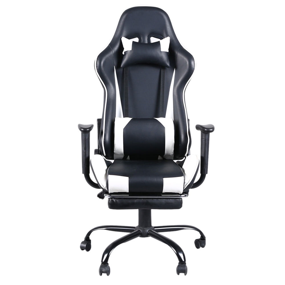 Private Jungle High Back Swivel Chair Racing Gaming Chair Office Chair with Footrest Tier Black & White Private Jungle High Back Swivel Chair Racing Gaming Chair Office Chair with Footrest Tier Black & White