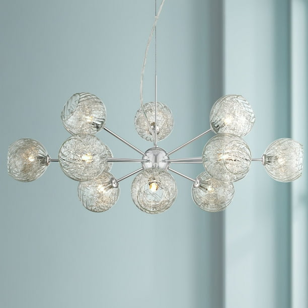 Possini Euro Design Chrome Aluminum Large Chandelier 32 Wide Modern Sputnik Cup Glass 12 Light Fixture Dining Room House Foyer Com Possini Euro Design Chrome Aluminum, Large Light Fixtures Modern