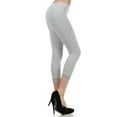 thumbnail image 3 of Sakkas Cotton Blend Lace Trim Stretch Capri Leggings - Made in USA - Heather Grey - Small, 3 of 5