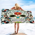 thumbnail image 2 of Toalla de playa con calaveras de microfibra para gimnasio, viajes, fitness, spa, mujeres y niñas, secado rápido, sin arena, tamaño grande, 2 of 5