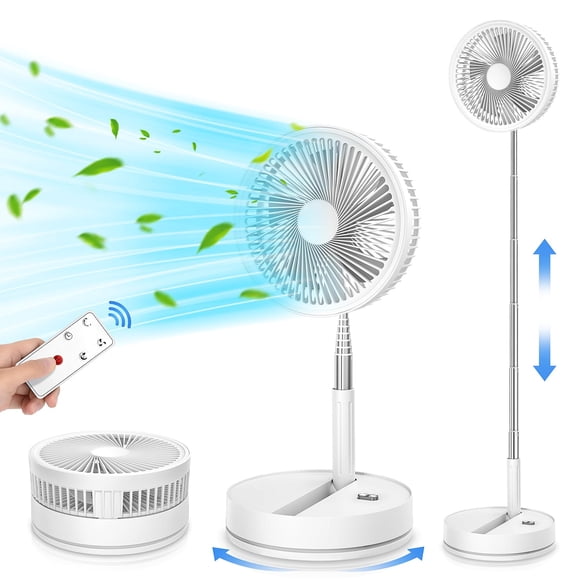 Lipety Ventilador de Viaje Plegable Alto con batería Recargable portátil de pie para Dormir - Ventilador de Cama Plegable con Pedestal para el Dormitorio del hogar