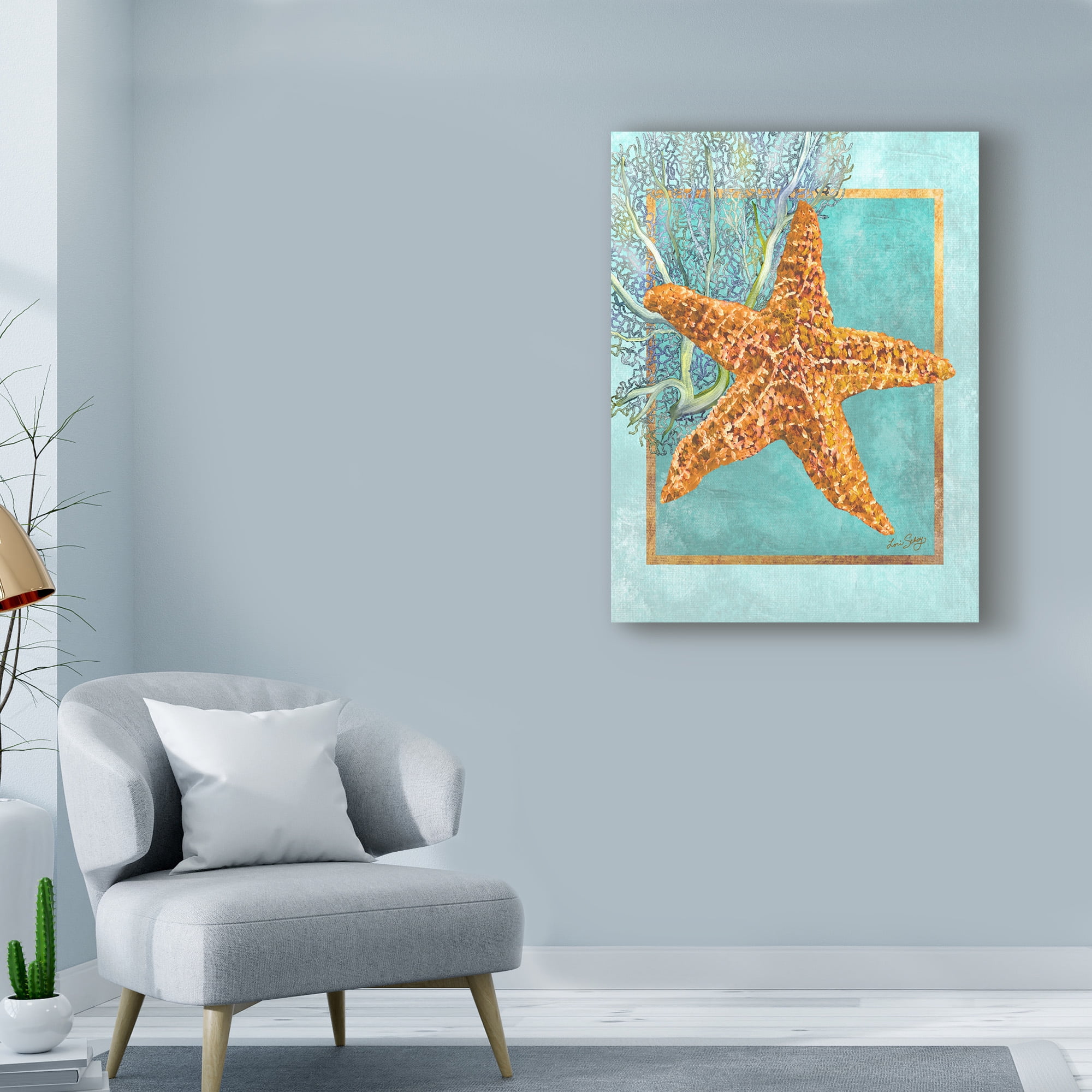 Trademark Fine Art 'Starfish and Coral' Canvas Art by Lori Schory