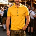 thumbnail image 2 of Men's Classic Polo Shirt Short Sleeve Traditional Front Button Loose Fit Casual Summer Top, 2 of 5