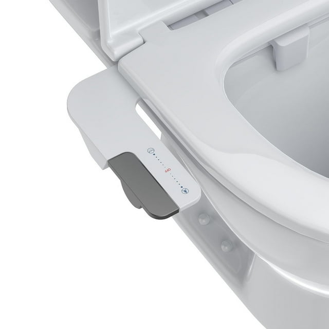 Bidet Accessoire de Toilette Non Électrique avec Doubles Buses, Pression d'Eau Réglable et Entrée en Acier Inoxydable – Bidet d'Eau Froide Ultra Mince pour le Nettoyage Féminin et des Arrière