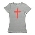 thumbnail image 1 of T-shirt Graphique Moyen Croix Rouge pour Femmes, Style Peinture, Gris, 1 of 1