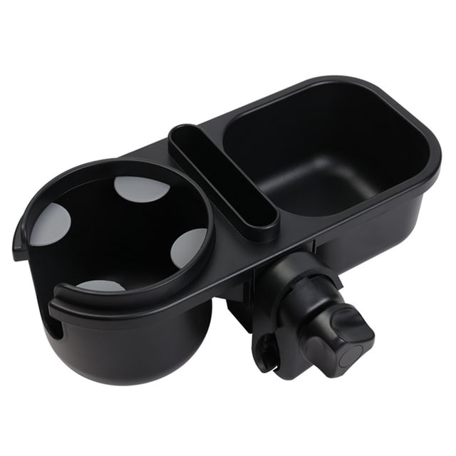 Nuevo Portavasos para Cochecito Tres en Estante para Almacenamiento Refrigerios para Cochecito Bebé Portabotellas Y Vasos (negro) (Negro)