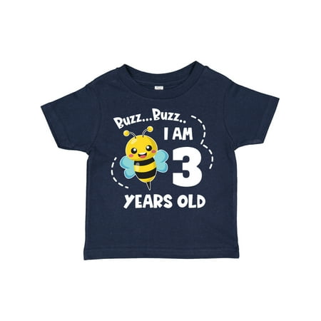 

Inktastic Buzz Buzz I Am 3 Years Old Cute Bee Gift Toddler Boy or Toddler Girl T-Shirt
