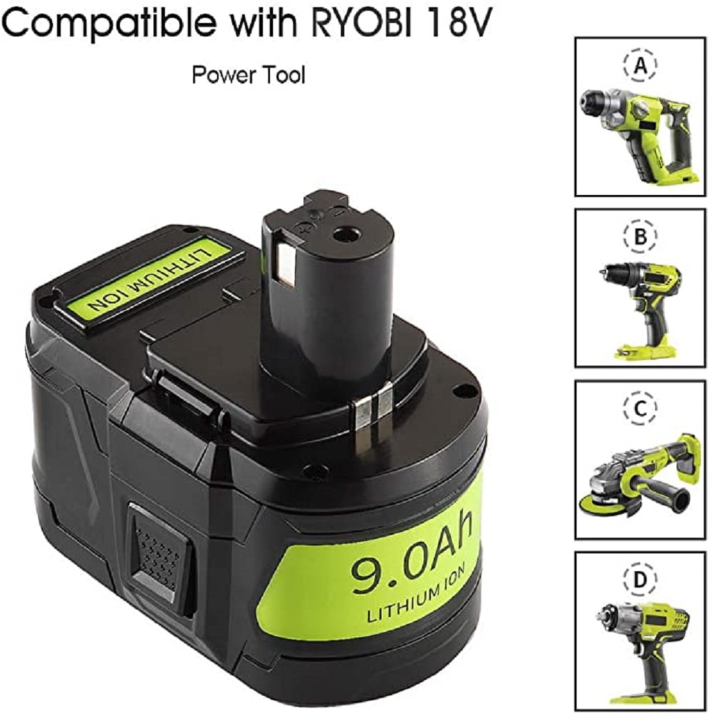 TenHutt 18V 9.0Ah Replacement Battery for Ryobi 18V battery P102 P103 P105 P107 P108 P109