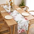 thumbnail image 3 of Pink Valentine's Day Table Runner - 90 Inch Long, Kitchen Dining Table Runner Dresser Scarves, Romantic Roses Spring Floral Farmhouse Decor for Coffee Tables Wedding Party Banquet, 3 of 8