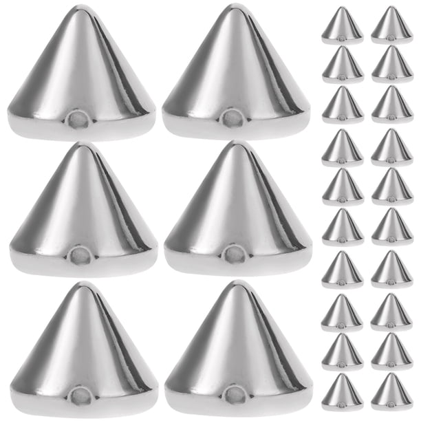 100pcs Bullet Cone Spike Acrílico Bead Punk Rivet Pulsera Espaciador Beads Jewelry Accessary (Plata)