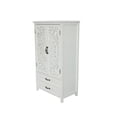 thumbnail image 6 of Demi Bonn 27'' White Accent Tall Tower Storage Cabinet, Rustic 2-Door 2-Drawer Home Organizer, Natural+White, 6 of 7