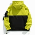 thumbnail image 4 of Mens Windbreaker Jackets Fashion Solid Color Long Sleeve Hoodless Casual Outwear Jackets Windbreaker Front-Zip Jacket Green M, 4 of 7