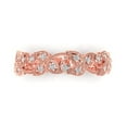 thumbnail image 2 of 0.17 ctw Wedding Band for Women - 14K Rose Gold Simulated Diamond Stackable Eternity Ring, 2 of 7