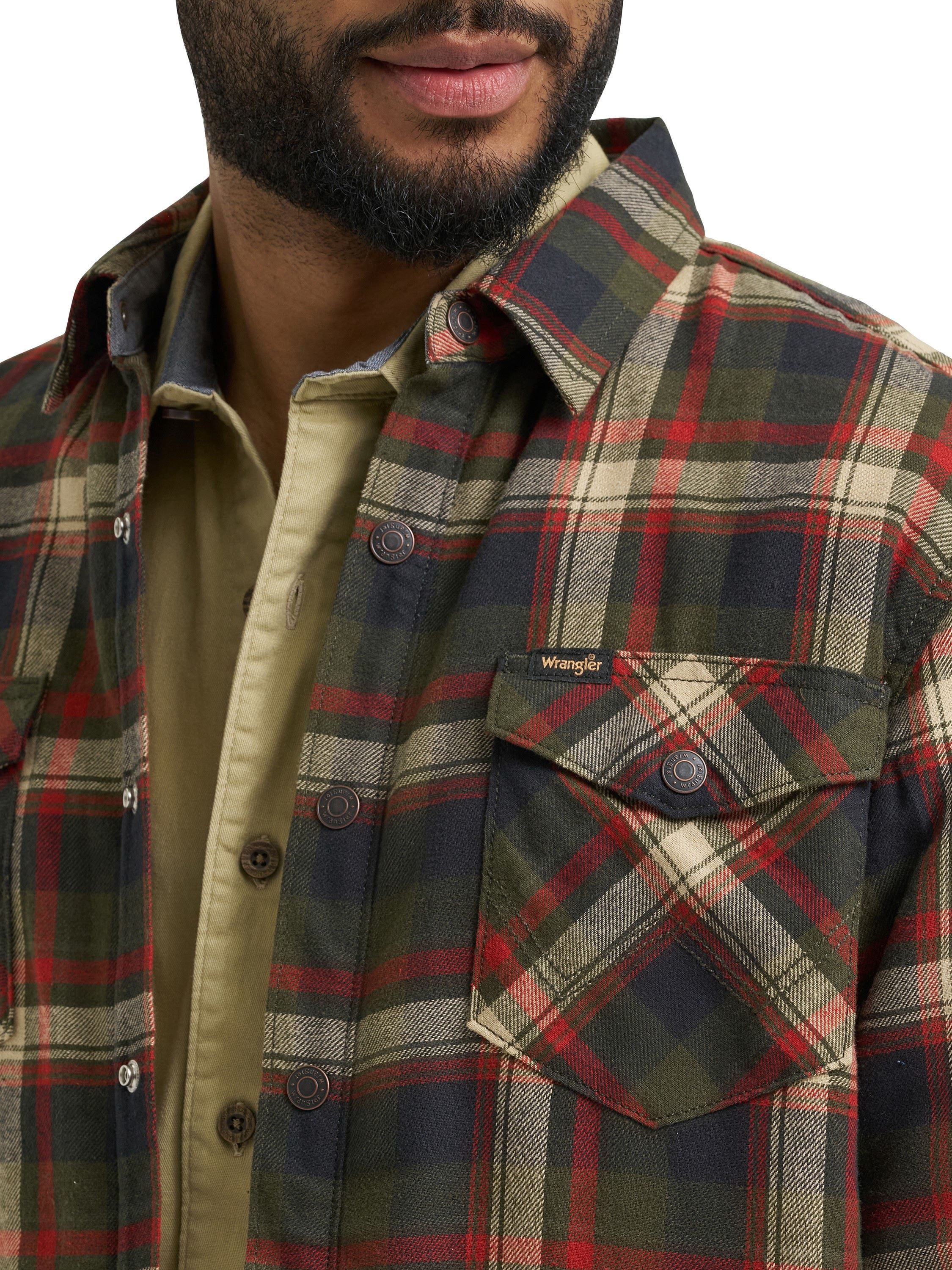 Wrangler® Men's and Big Men's Sherpa Lined Relaxed Fit Heavyweight Shirt Jacket, Sizes S-2XL