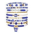 thumbnail image 1 of Pulsera de fútbol de la capa apilable pulsera de cristal Corazón Letra Amistad Estiramiento Pulsera Set (Nueve Cierre), 1 of 7
