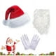 thumbnail image 3 of Gorro navideño, disfraz de Papá Noel, gorro navideño de peluche rojo, barba blanca, gafas, guantes, conjunto festivo, 3 of 5
