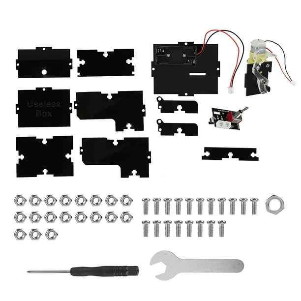 Mini juguete divertido, regalos únicos, caja inútil, Kit de piezas de bricolaje, caja automática, Déjame en paz, negro