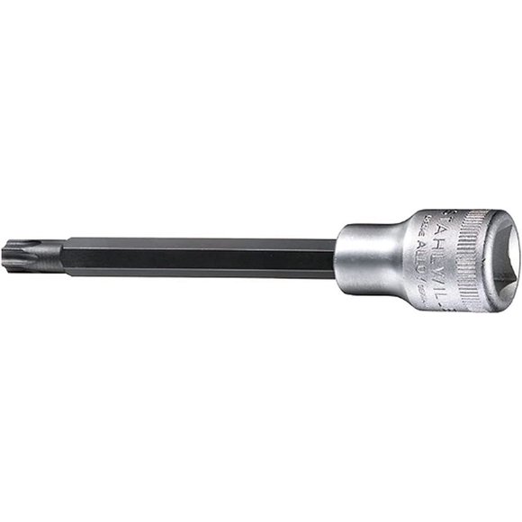 Stahlwille 03131240 Douilles de Tournevis No. 1054TX pour TORX Intérieur Vis 1/2 Pouce Entraînement Extra Long Taille T40 TORX 6.6mm Finition Chromée Longueur 120mm Fabriqué en Allemagne