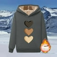 thumbnail image 2 of XPMWRP Women's Fleece Lined Thermal Hoodies Sweatshirts Heart Print Pullover Winter Soft Warm Casual Long Sleeve Sweatshirt Gray L, 2 of 3