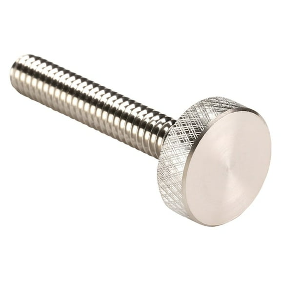 Thumb Screw, 1/4"-20, Round, Plain 18-8 Stainless Steel, 7/32 in Head Ht, 1 1/2 in L, 2 PK(Z0687)
