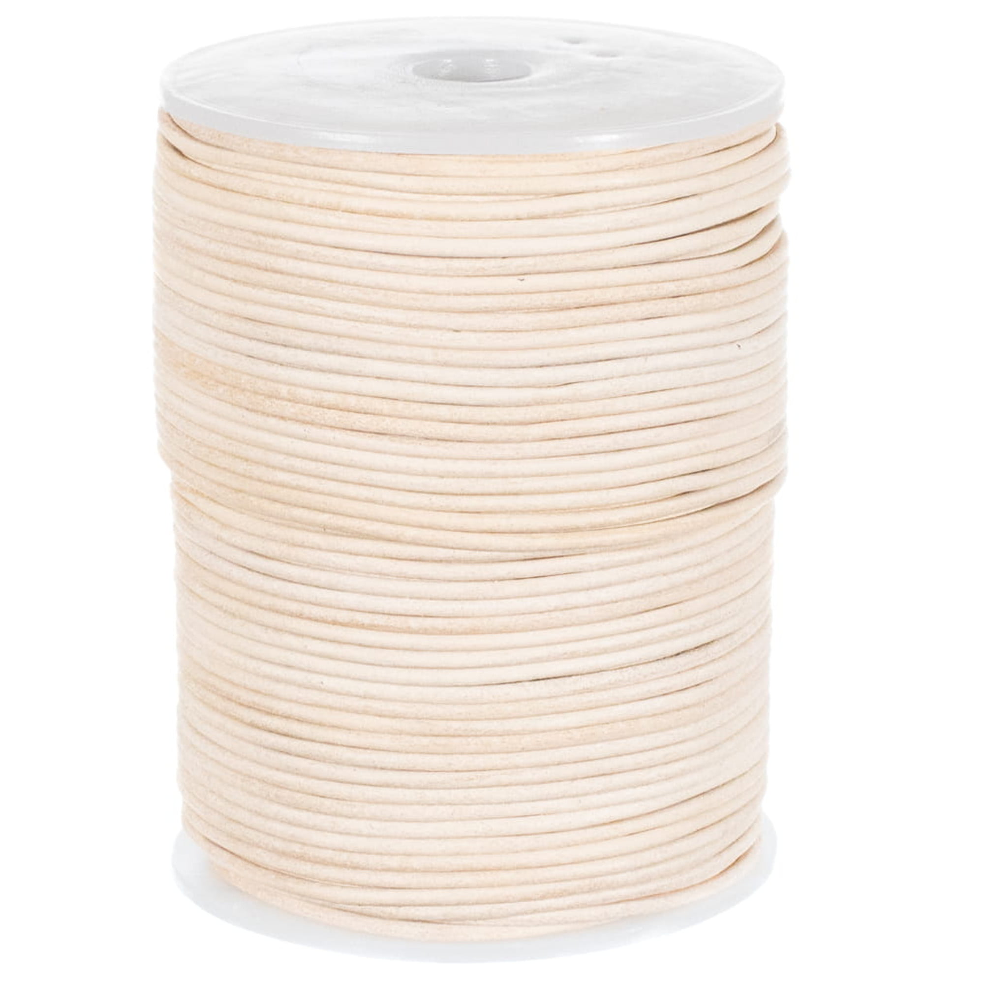 10 yards 30 feet 3MM Pearl White Braided Bolo Leather Lace Cord Roll Spool 