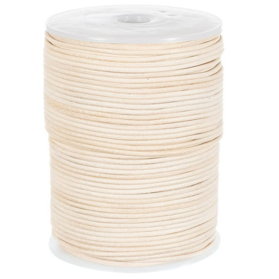 Craft County 2MM Round Leather Cord – 5, 10, 25 or 50 Yards or 328 feet – Various Colors