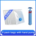thumbnail image 1 of Bolsa de vacío y cubierta de bomba para almacenamiento de ropa, bolsa vacía de compresión de plástico grande, contenedor de almacenamiento de accesorios de viaje, 1-8 Uds., 1 of 5