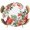Green Red, variant on Elastic Fitted Round Tablecloth, Cardinal Bird Waterproof Stretch Table Cover for 36"-44" Tables, Winter Poinsettia Berry Pine Cones Floral Washable Outdoor Tablecloths for Patio, Picnic, Camping