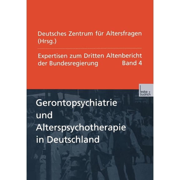 Gerontopsychiatrie Und Alterspsychotherapie in Deutschland: Expertisen Zum Dritten Altenbericht Der Bundesregierung -- B, (Paperback)