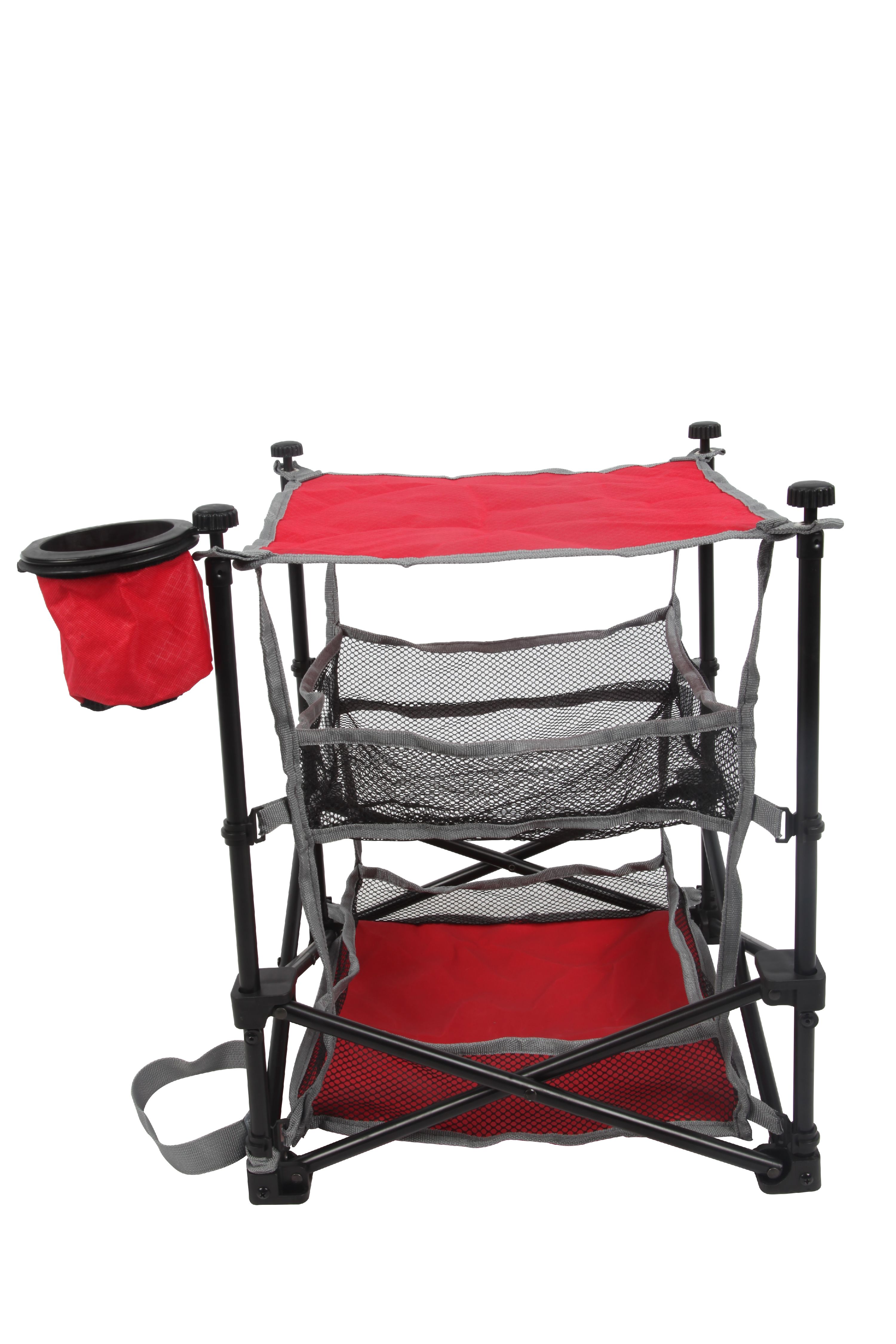 Mesa de campamento de 3 repisas Ozark Trail, roja, 14"L x 14"W x 18"H 8