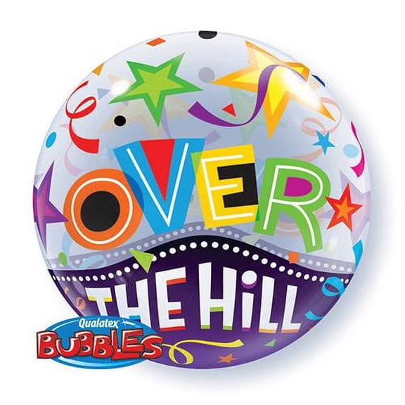 LOONBALLOON Birthday-over-the-hill Balloons, 22″ BUBBLE - OVER THE HILL STARS
