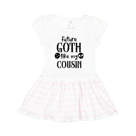 

Inktastic Future Goth Like My Cousin with Skulls Gift Toddler Girl Dress