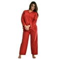 thumbnail image 3 of Up2date Fashion's Women's Woven Full-Sleeve Pajama Set with Piping, 3 of 3