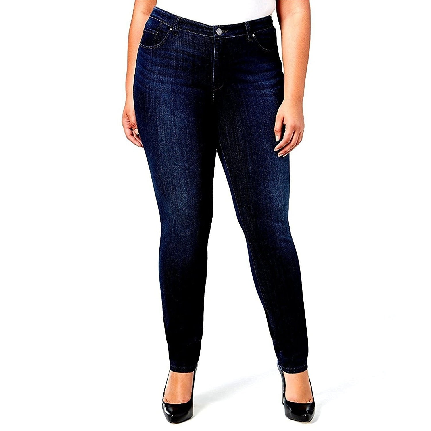 plus size dark blue jeans