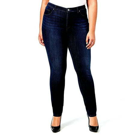 Jack David Dark Blue Womens Plus Size Stretch Soft Butter Skinny Premium Denim Jeans