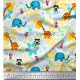 thumbnail image 1 of Soimoi Polyester Crepe Fabric Floral,Bird & Animal Cartoon Print Fabric by The Yard 52 Inch Wide, 1 of 1