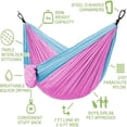 thumbnail image 2 of HOMEYA Kids Camping Hammock,Ultralight Portable Parachute Nylon Sling Swing Hammock,Durable Kids Camping Gear with Tree Strap & Carabiners,Up to 500lbs, 2 of 7