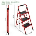 thumbnail image 3 of KINGRACK 3 Step Ladder for Adults, Folding Step Stool with Anti-Slip Pedal, Lightweight Portable Ladders for Home, Workplace, 330lbs Capacity, 3 of 8