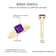 thumbnail image 5 of Rosec Jewels 1 CT Amethyst Solitaire Ring for Women, 6 MM Princess Cut Violet Amethyst Ring, February Birthstone Ring, 18K Yellow Gold, US 12.50, 5 of 9