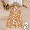 thumbnail image 2 of Baby Romper Toddler Sleeveless Floral Prints Romper Jumpsuit With Pocket Clothes Baby Girl Onesies Orange 12 Months-18 Months, 2 of 5