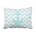 thumbnail image 1 of RYLABLUE Rectangle Throw Pillow Covers Vintage Aqua Glitter Nautical Anchor Teal Chevron Pattern Pillowcases Polyester 20 x 30 Inch With Hidden Zipper Home Sofa Cushion Decorative Pillowcase, 1 of 1